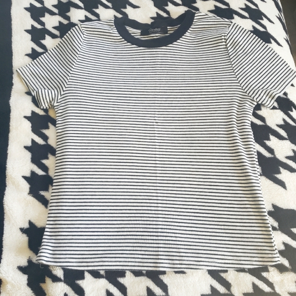 Shop Priceless  medium black white crop top